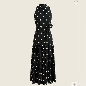 J CREW Drapey Tiered Dress in Polka Dot size 10